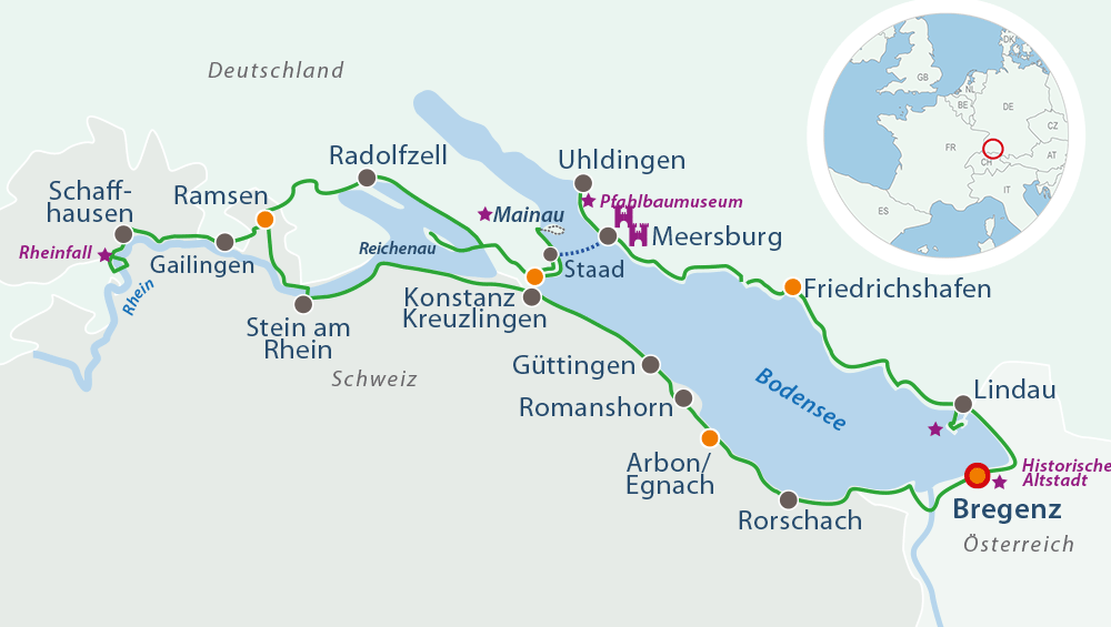Map Cycling Lake Constance
