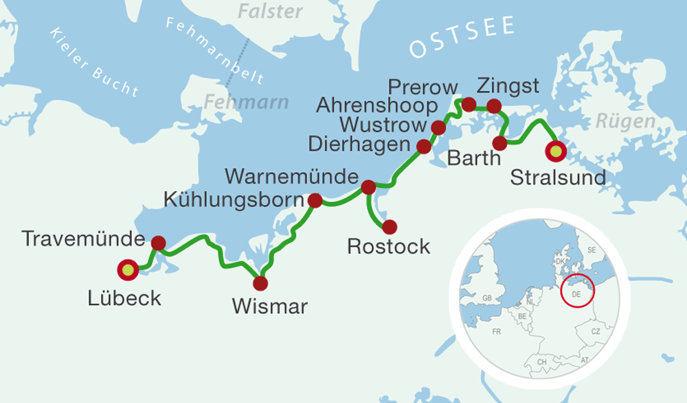 Map Cycling Holidays Baltic Sea